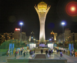 Night scene in Astana, Kyazakhstan